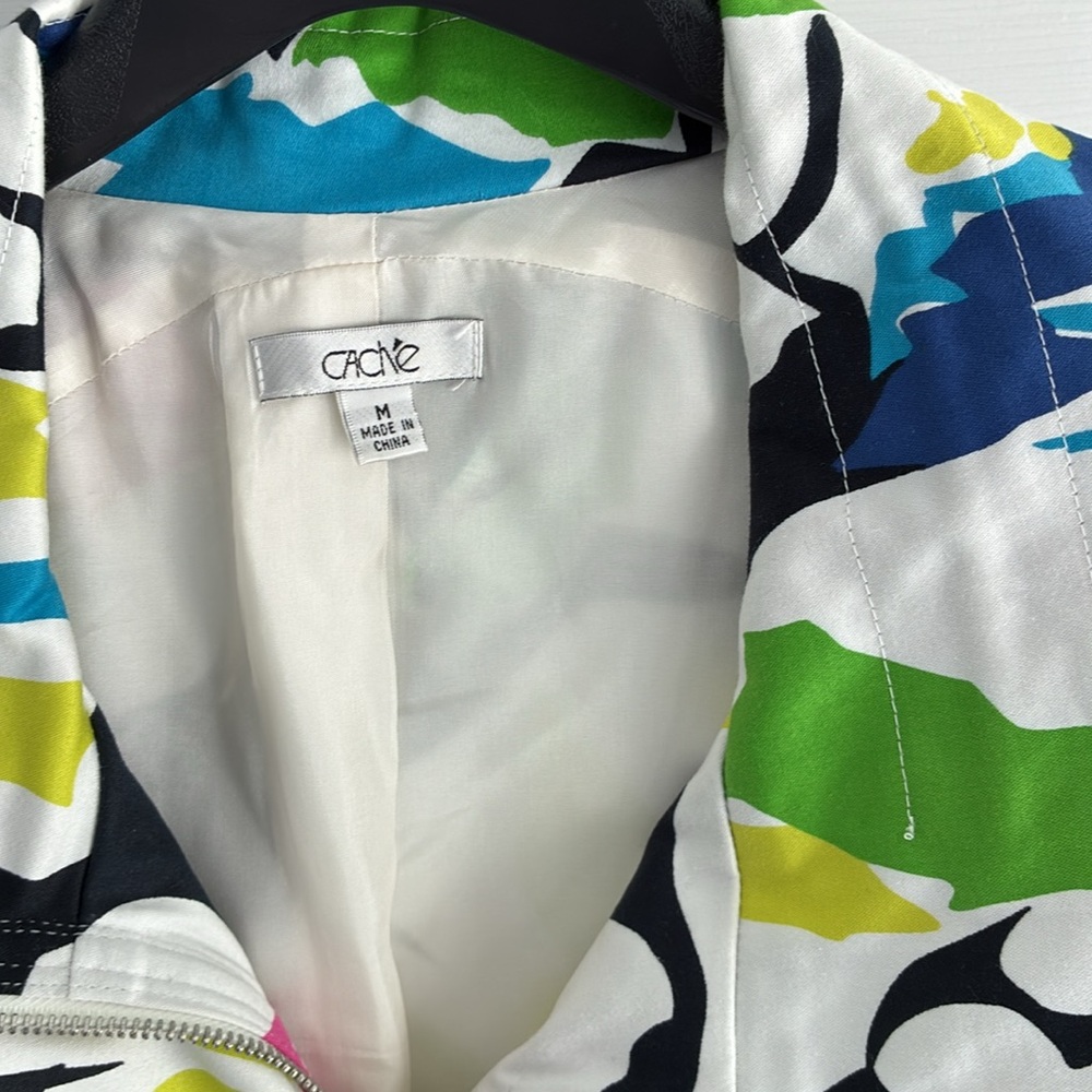 Cache Multicolor Abstract/Floral Print Jacket Size Medium - Picture 2 of 11